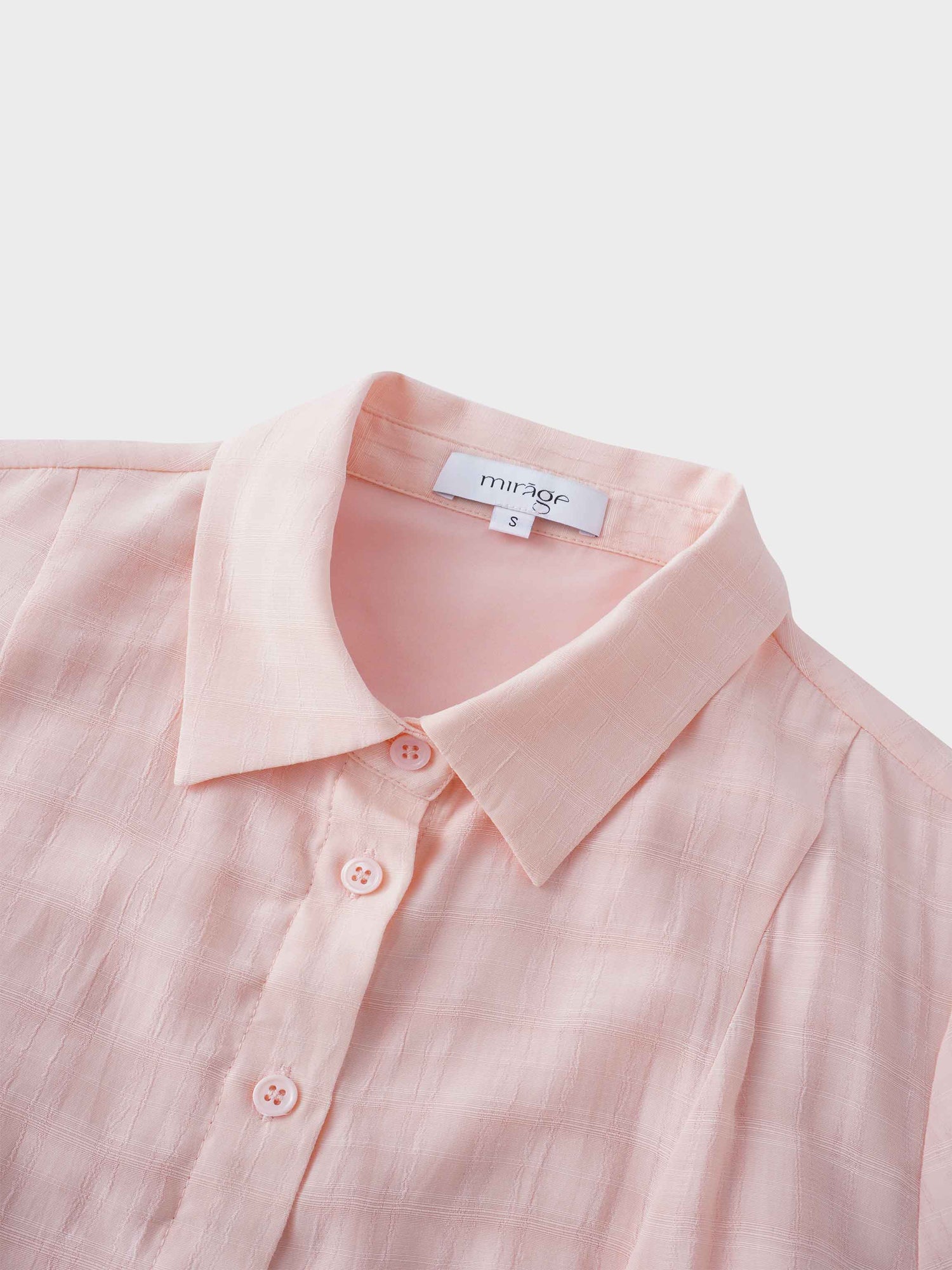 Collared A-Line Shirtdress-Pink Plaid