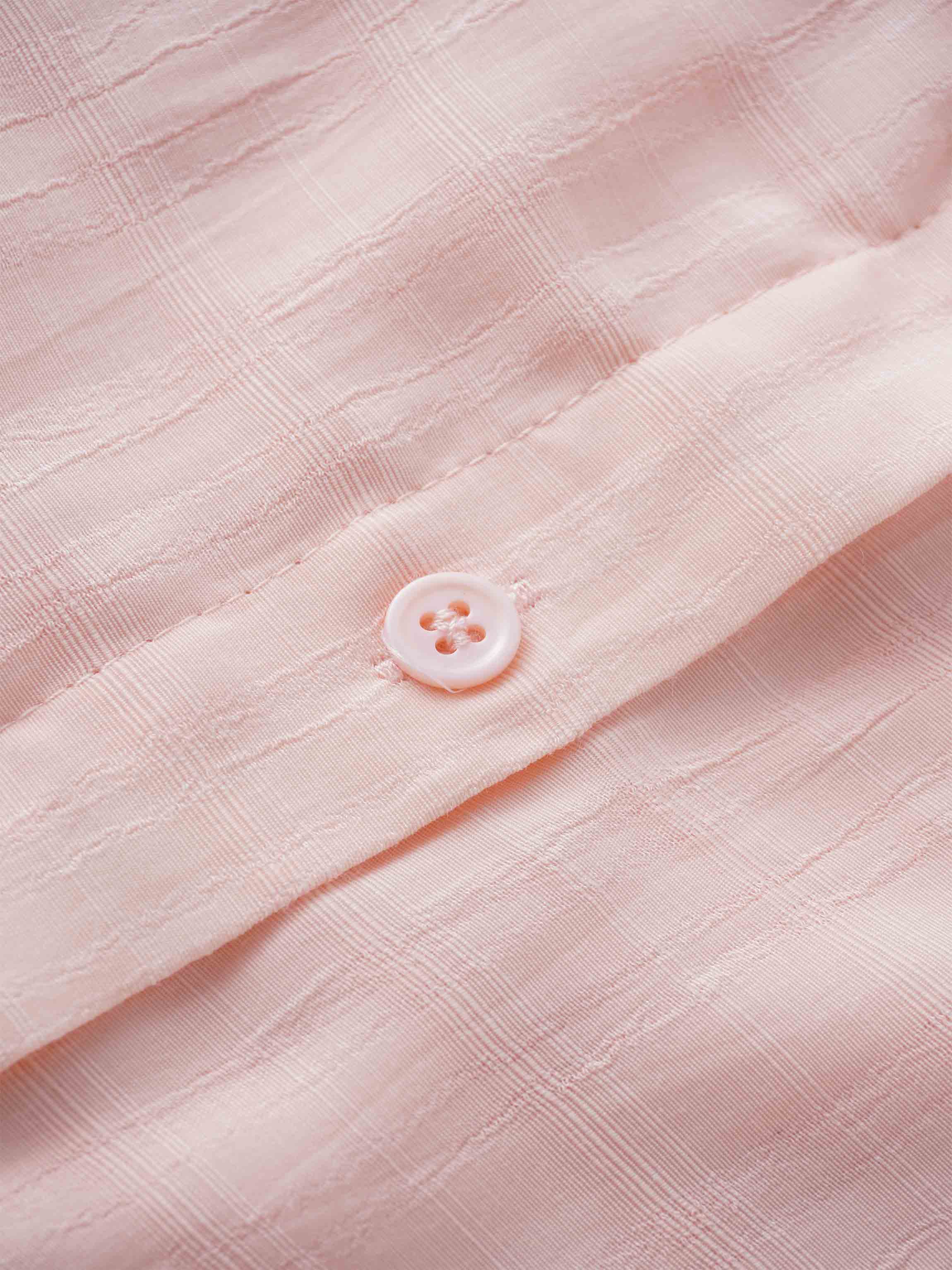 Collared A-Line Shirtdress-Pink Plaid