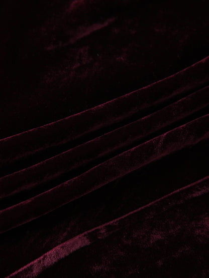 Velvet Slip Skirt-Burgundy