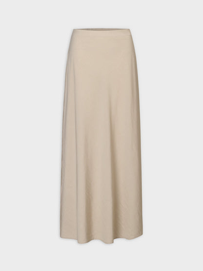 Crinkle Cotton Skirt 38"-Tan