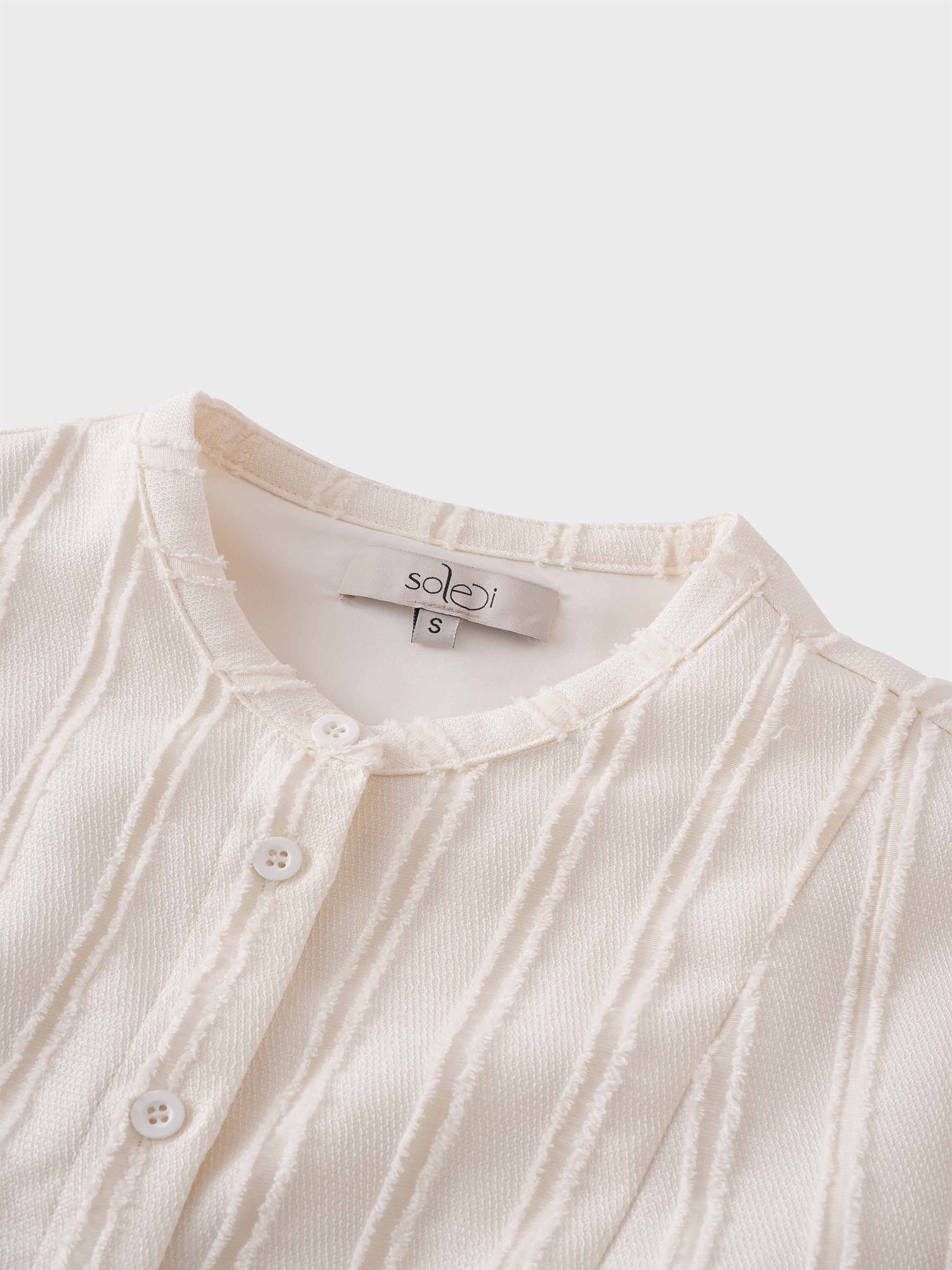 A Line Shirtdress-Fringe Stripe Ivory