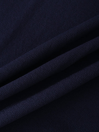 RIBBED WAISTED SWEATER-NAVY