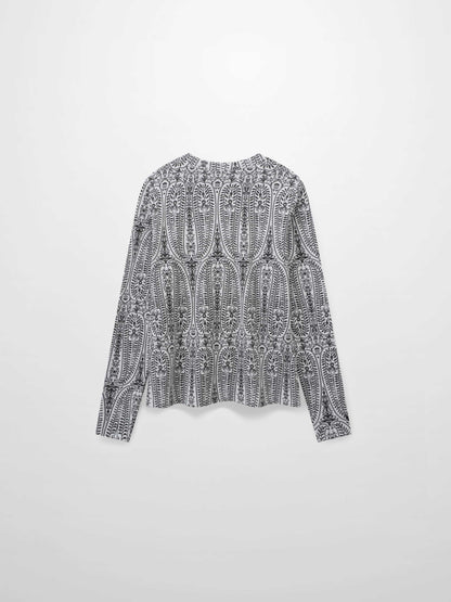 Basic Printed T-shirt-Paisley Vines Black