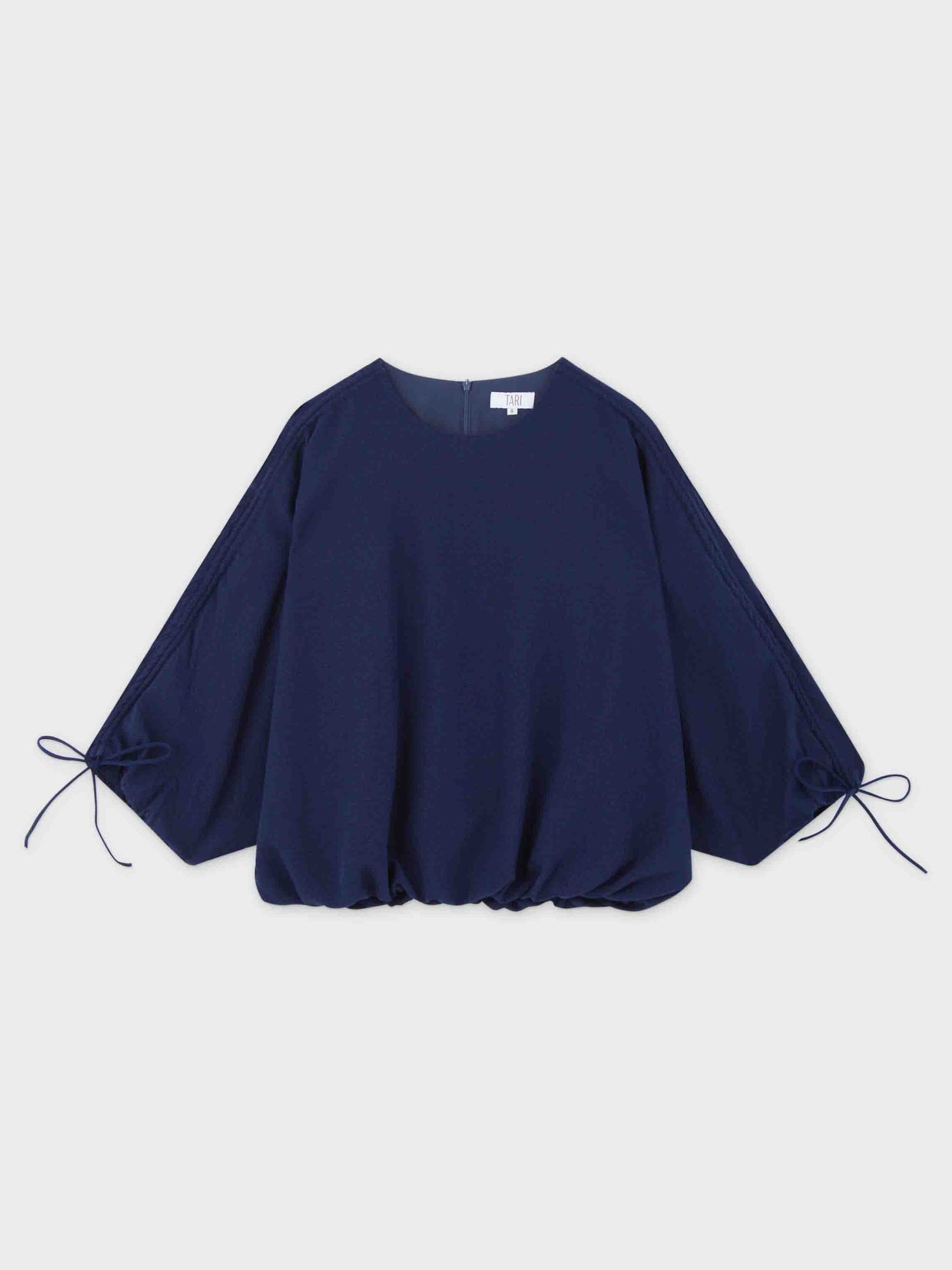 Textured Bubble Top-Navy