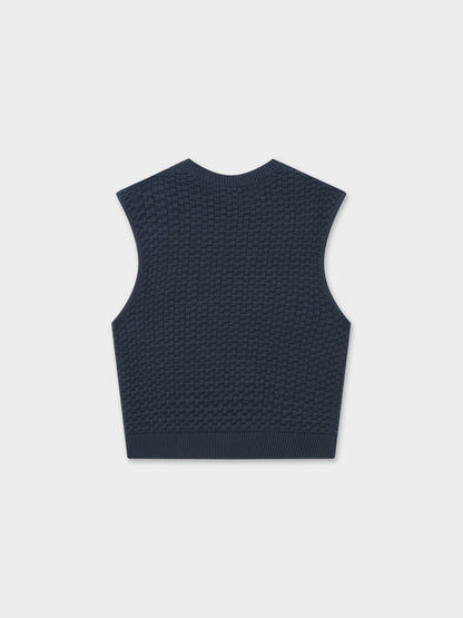 Box Weave Vest-Hunter Green