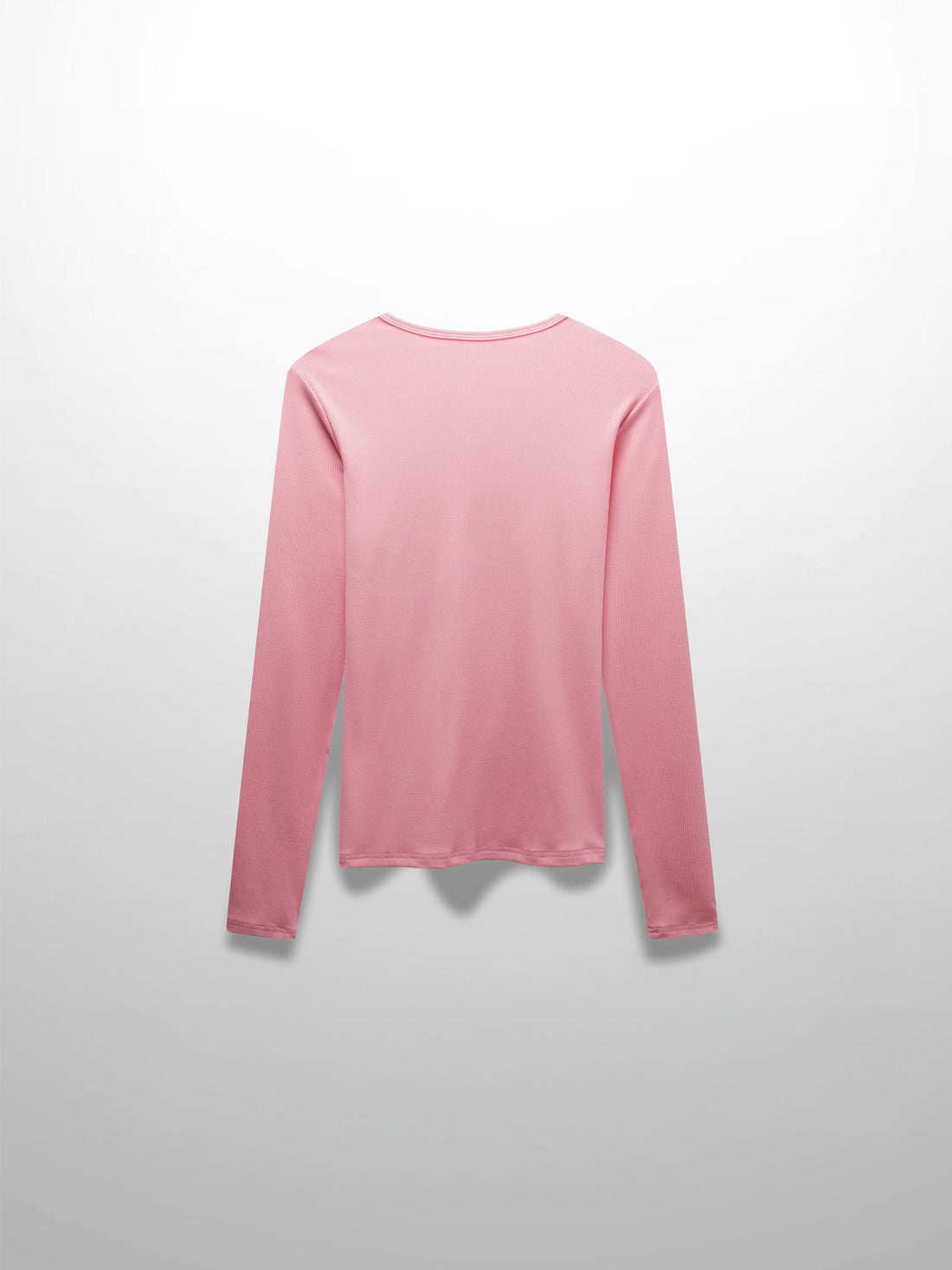 RIBBED HIGH V TEE LS-SO PINK