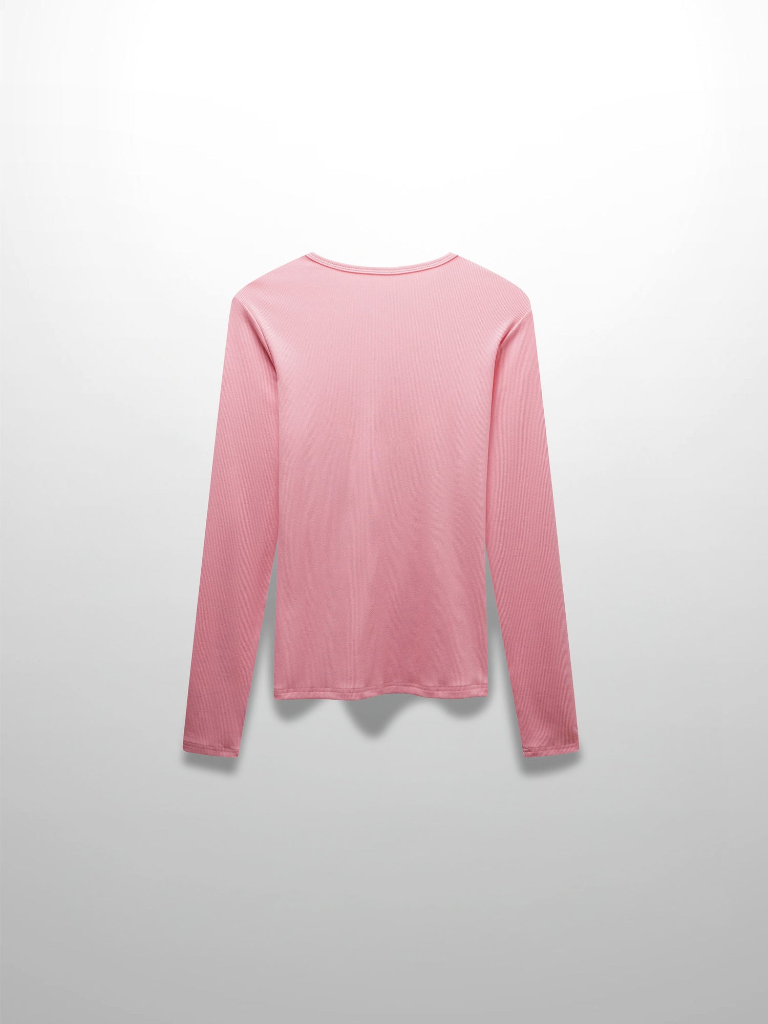 RIBBED HIGH V TEE LS-SO PINK
