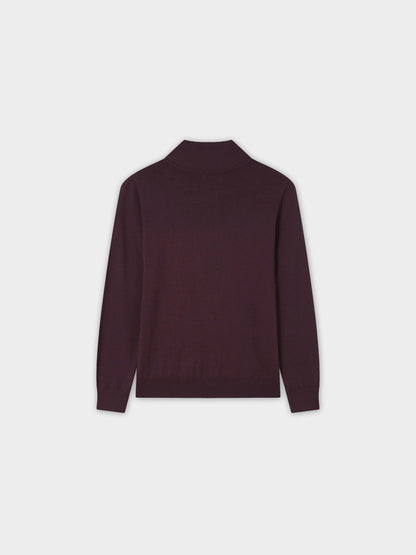 Beaded Turtleneck-Burgundy