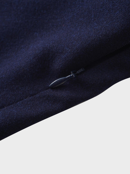 Fringe Circle Skirt-Navy