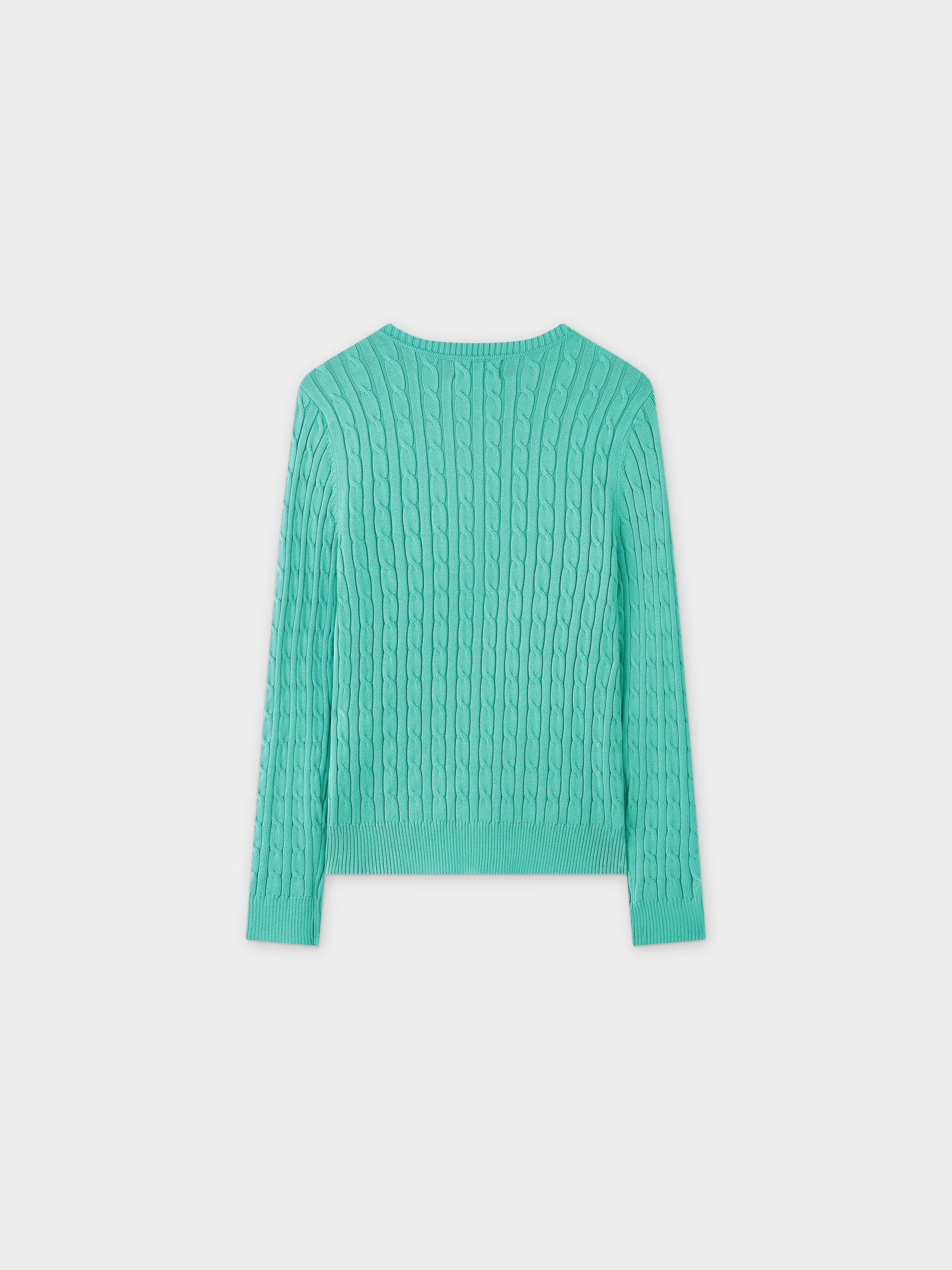 Knit Cable Sweater-Mint