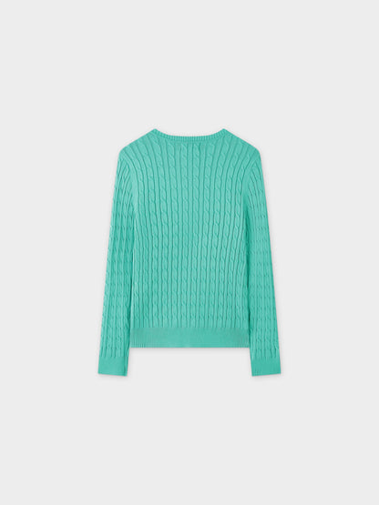 Knit Cable Sweater-Mint