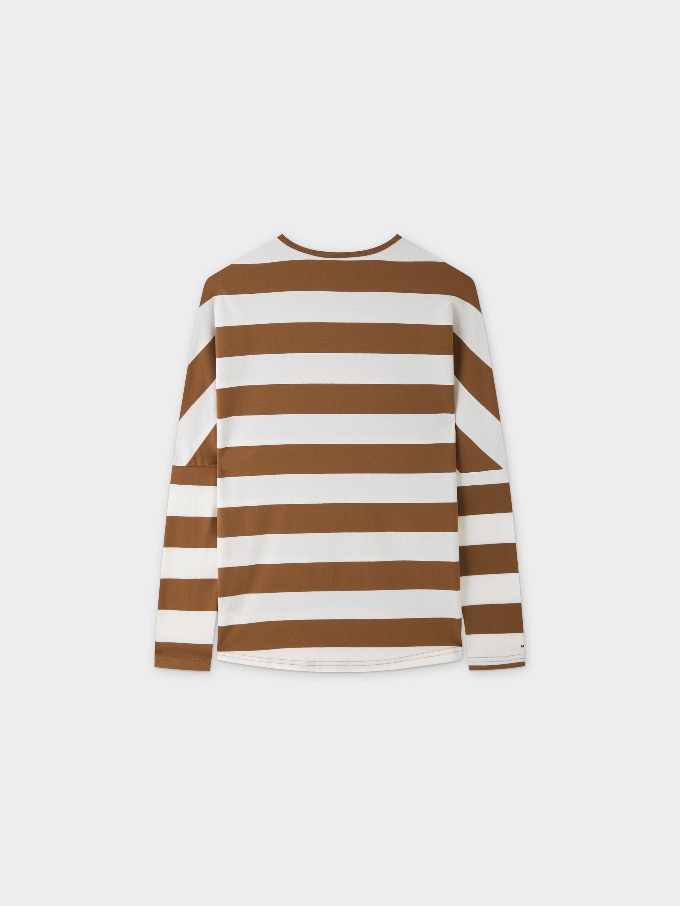 Striped Dolman V Neck-Brown/White