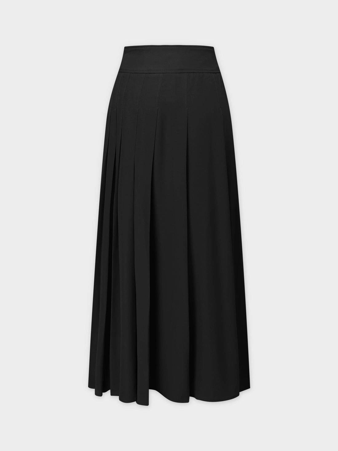 Yoke Pleated Skirt 37"-Black