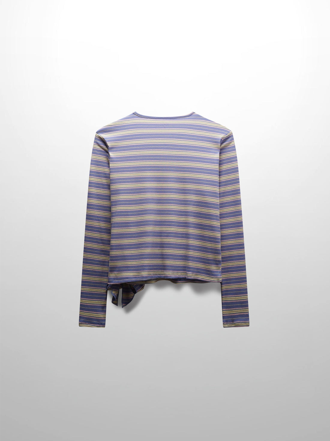 Striped Wrap Tee-Blue