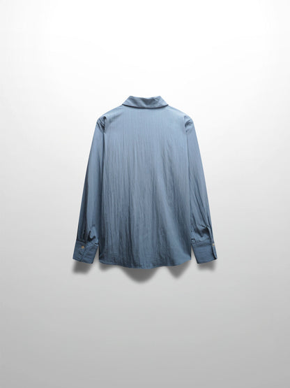 Crinkle Blouse-Robin Blue