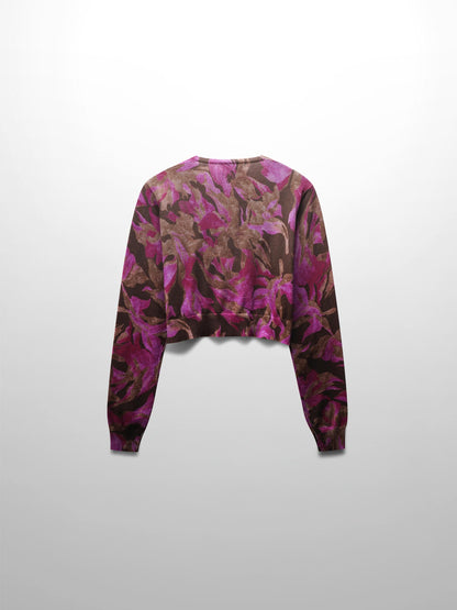 Printed Cardigan-Brown/Pink Floral