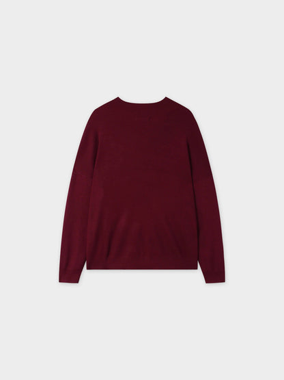 Oversized Soft Knit Sweater-Burgundy