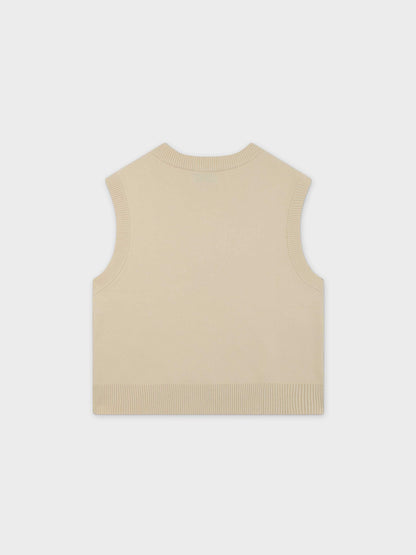 V-Neck Knit Vest-Ivory