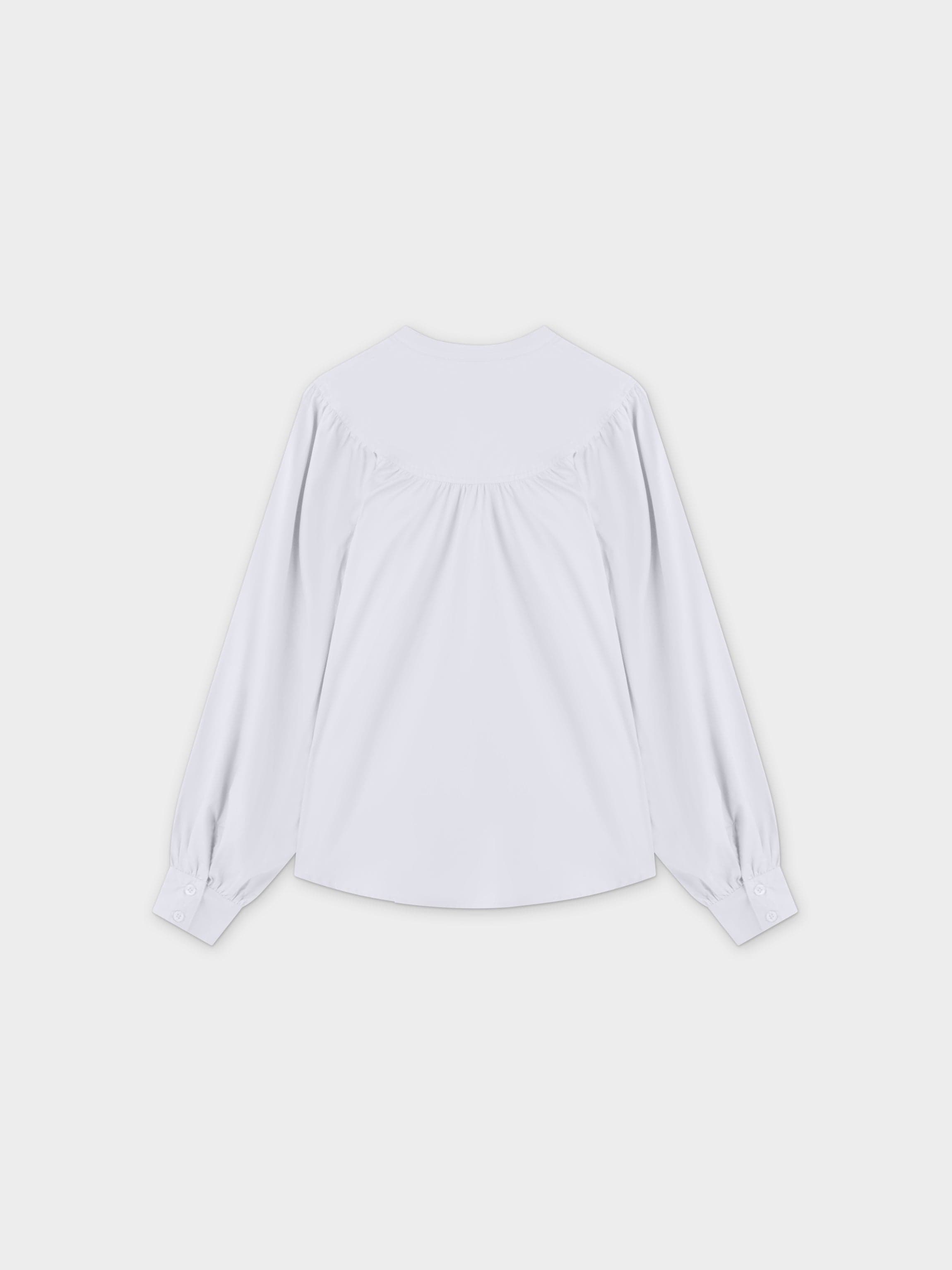 Gathered Top Blouse-White