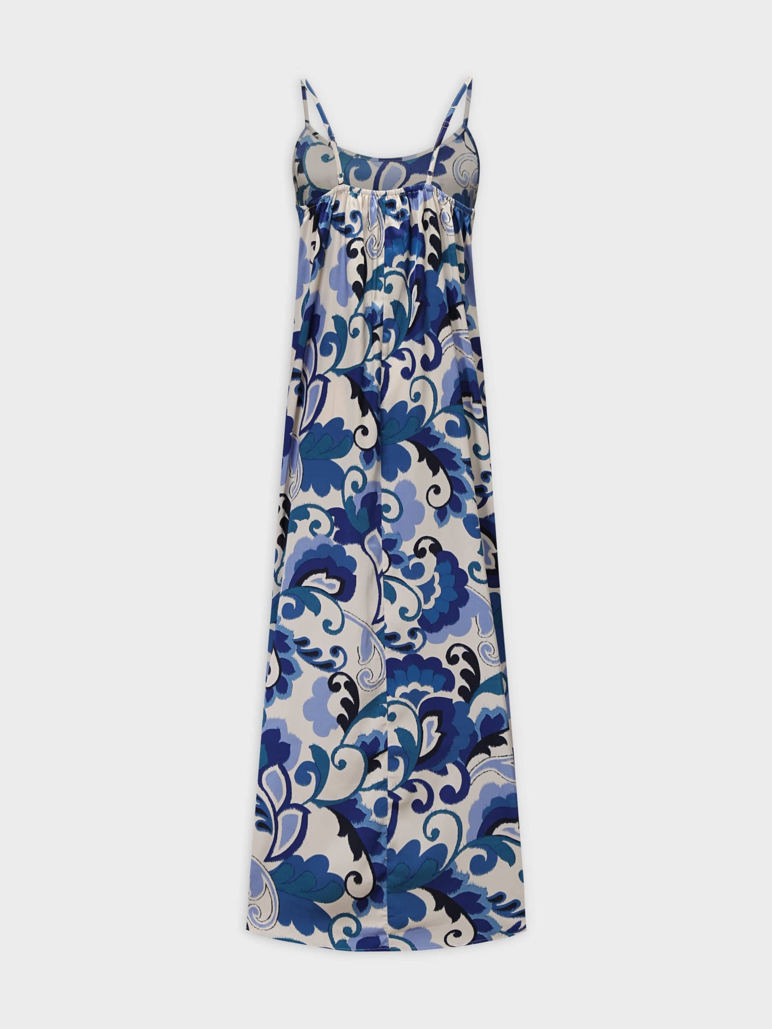 Printed Crew Neck Slip Dress-Paisley Oceania