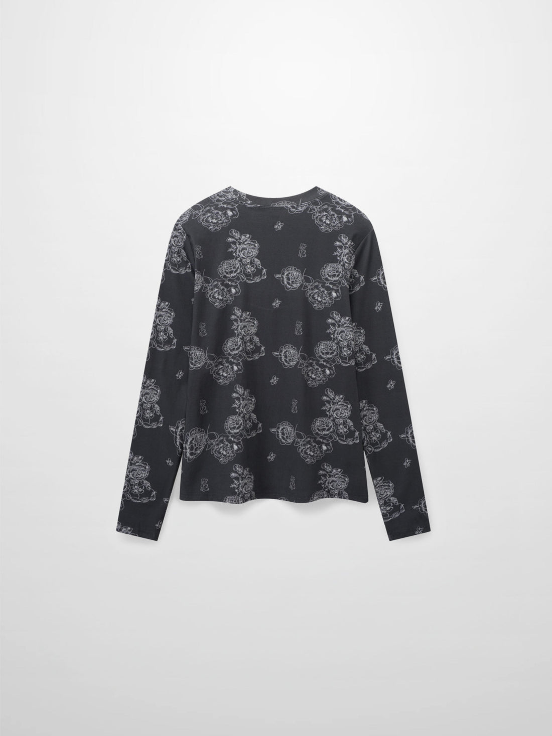 Basic Printed T-shirt-Grey Floral