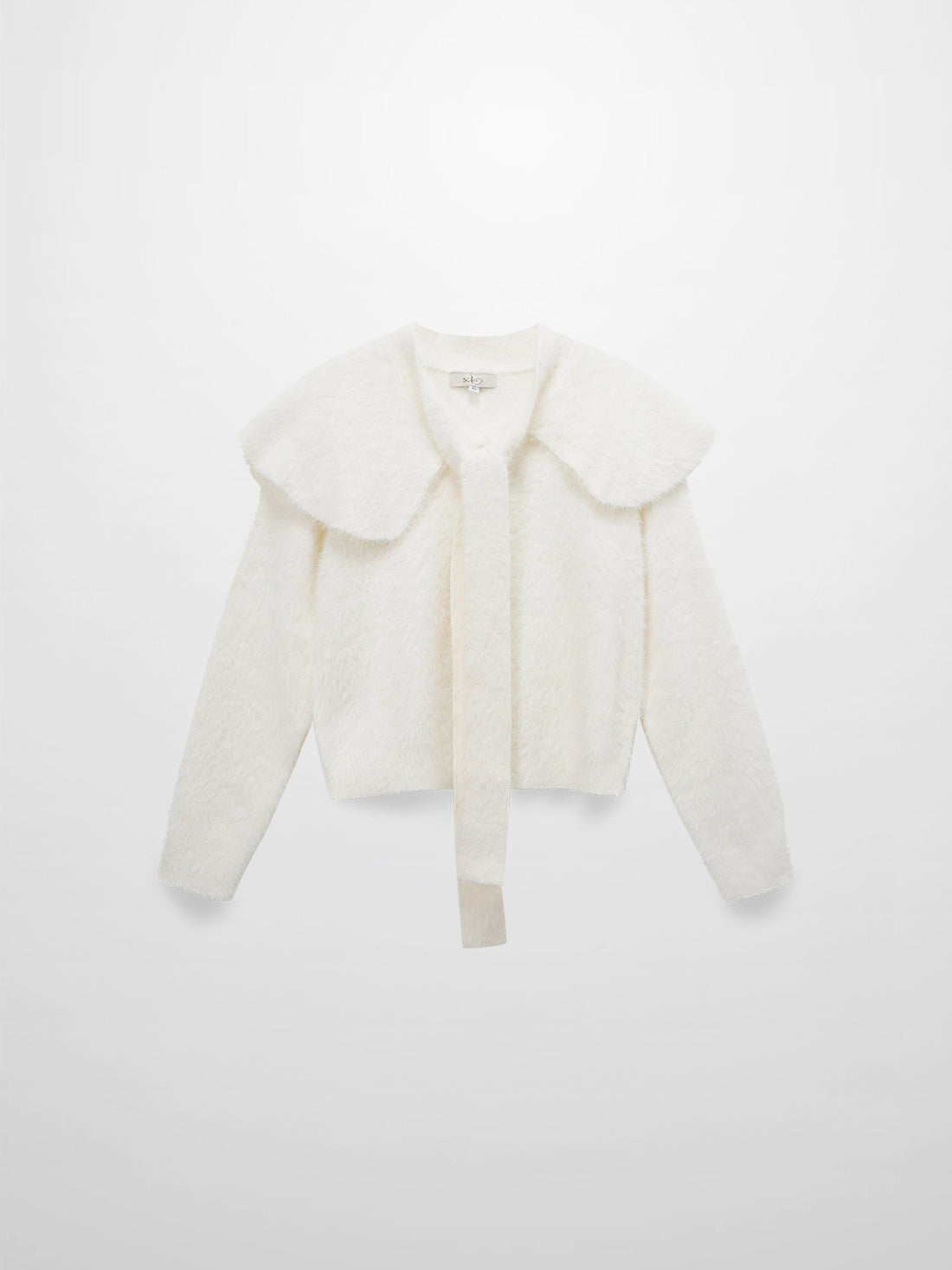 Mohair Shawl Collar Cardigan-Cream