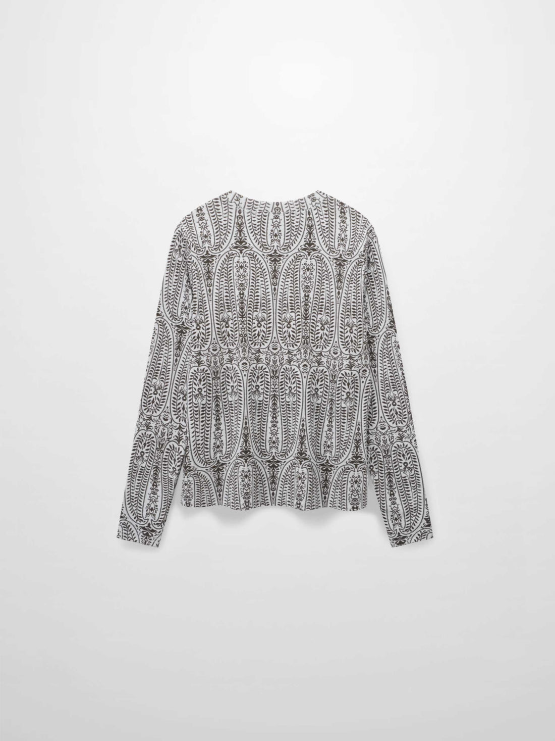 Basic Printed T-shirt-Paisley Vines Brown