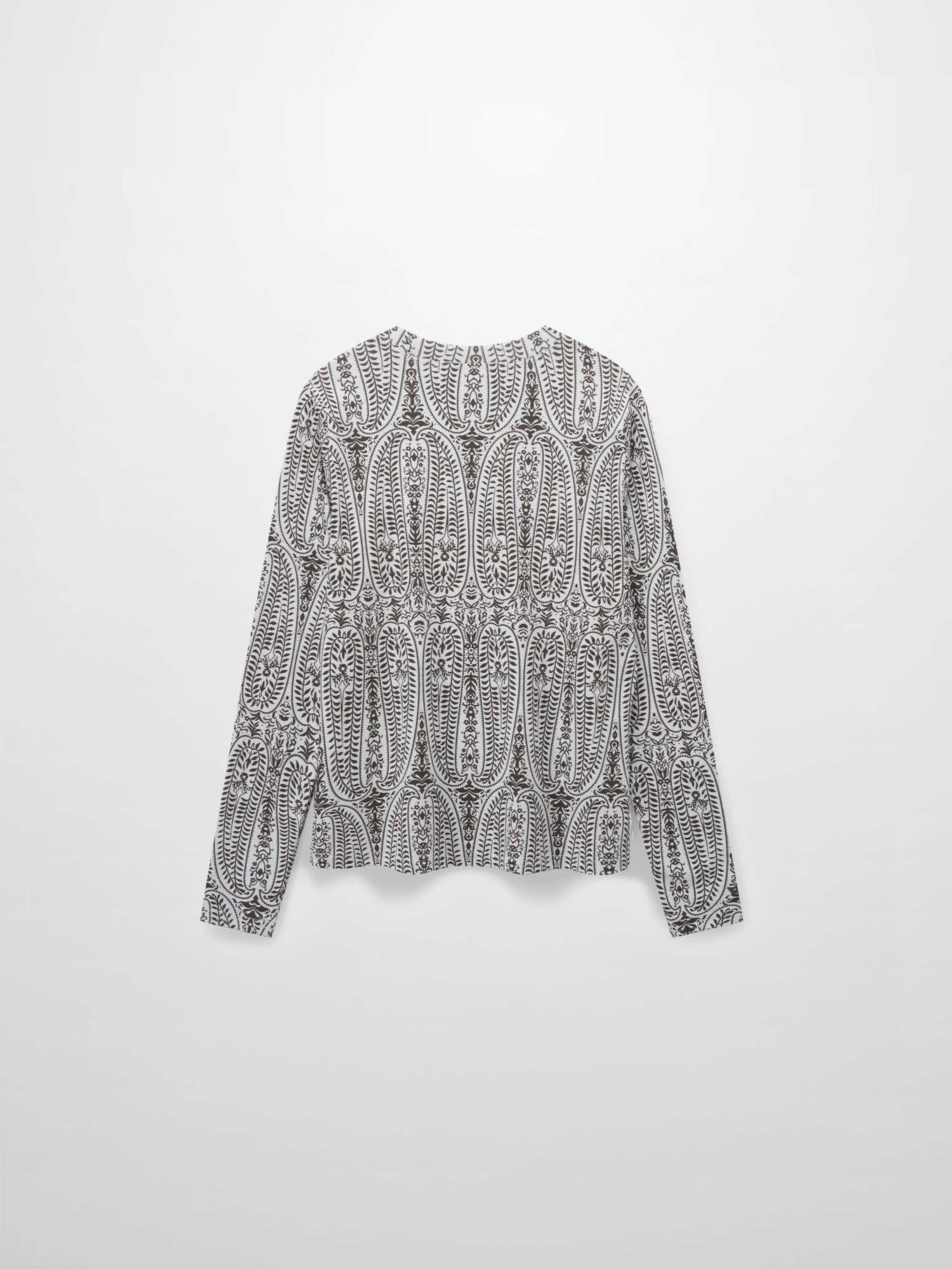 Basic Printed T-shirt-Paisley Vines Brown