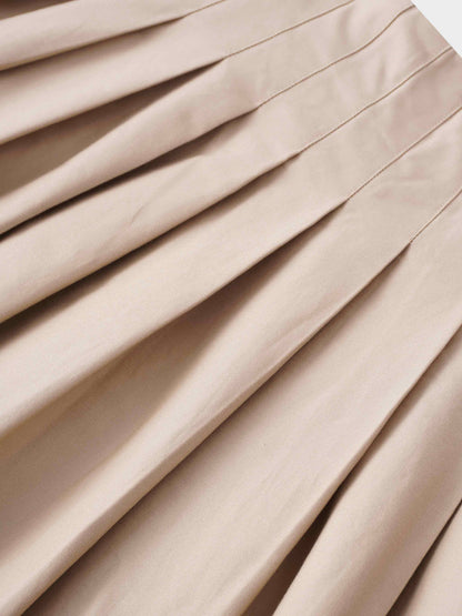 Full Pleated Skirt-Tan