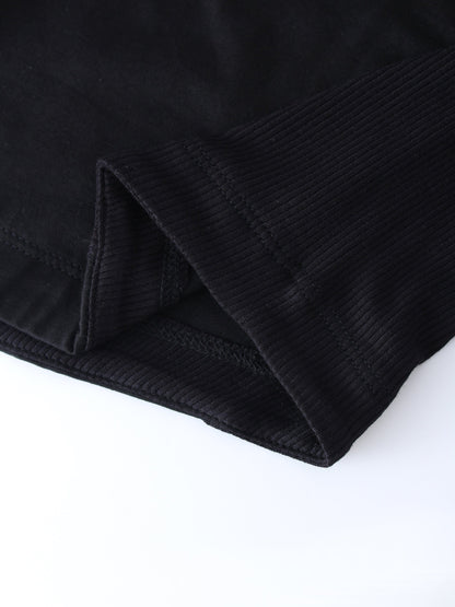 CREW NECK POCKET TEE DRESS 52"-BLACK