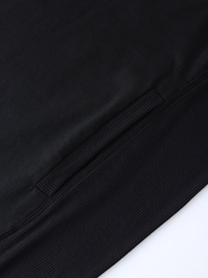CREW NECK POCKET TEE DRESS 52"-BLACK