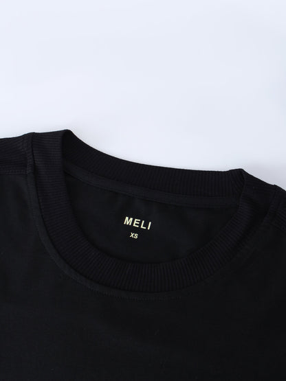 CREW NECK POCKET TEE DRESS 52"-BLACK