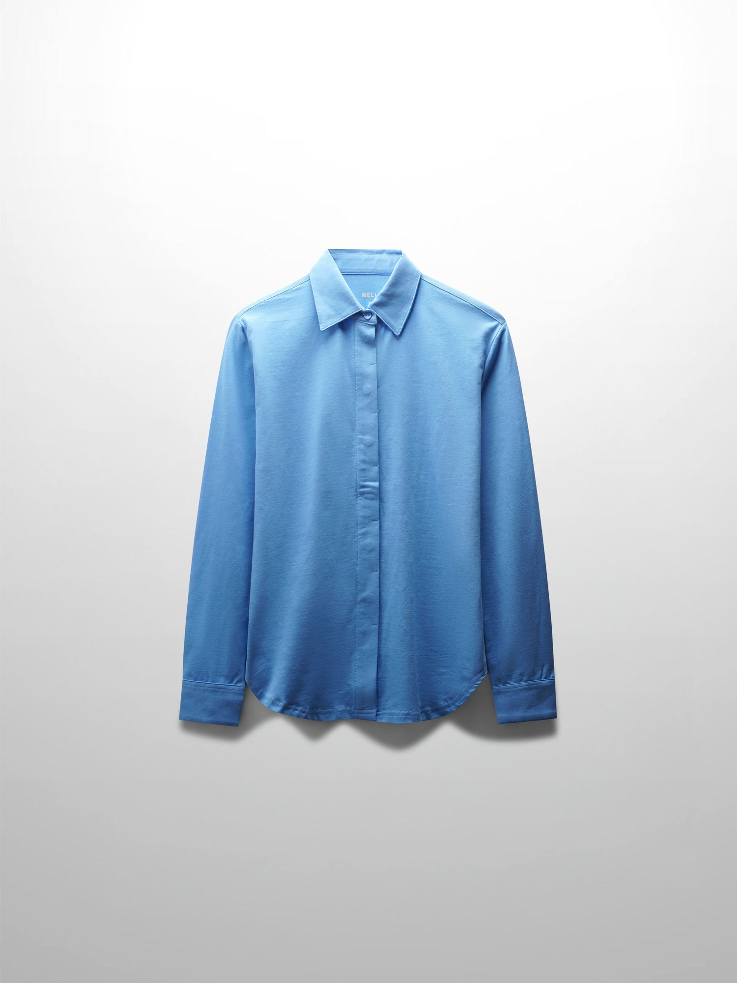 Button Down T-Shirt Blouse-Sky Blue