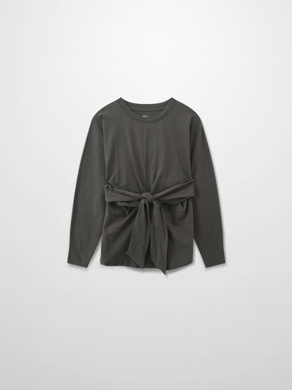 Tie Knot Tee-Dark Grey