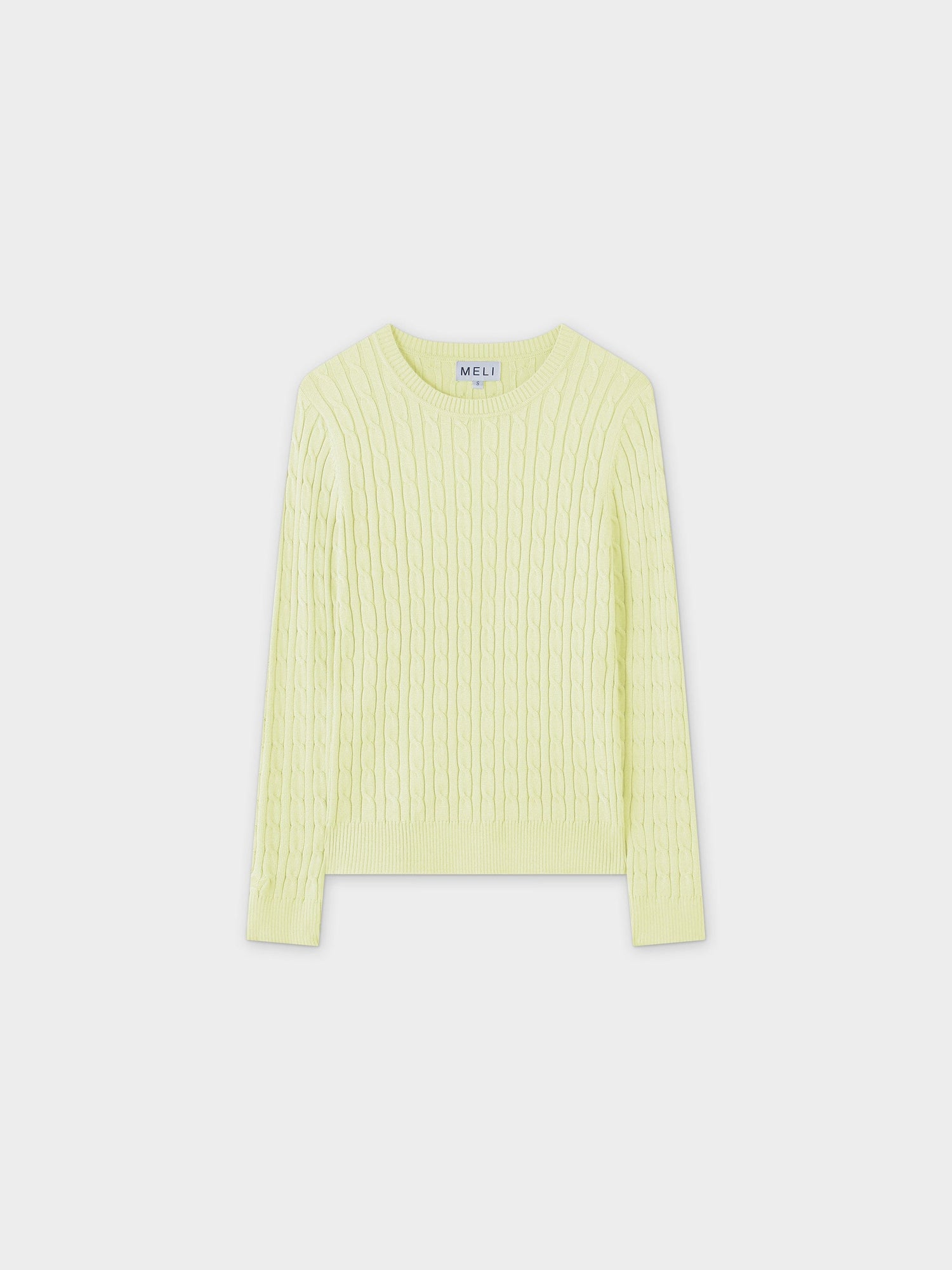 Knit Cable Sweater-Yellow