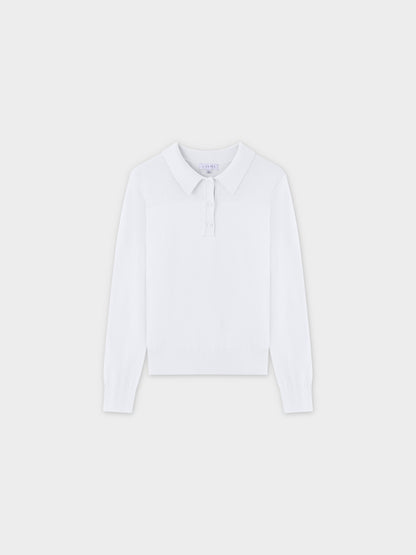 Mesh Top Sweater-White