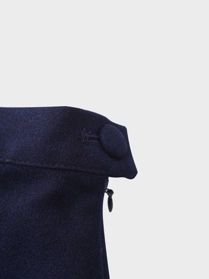 Fringe Circle Skirt-Navy