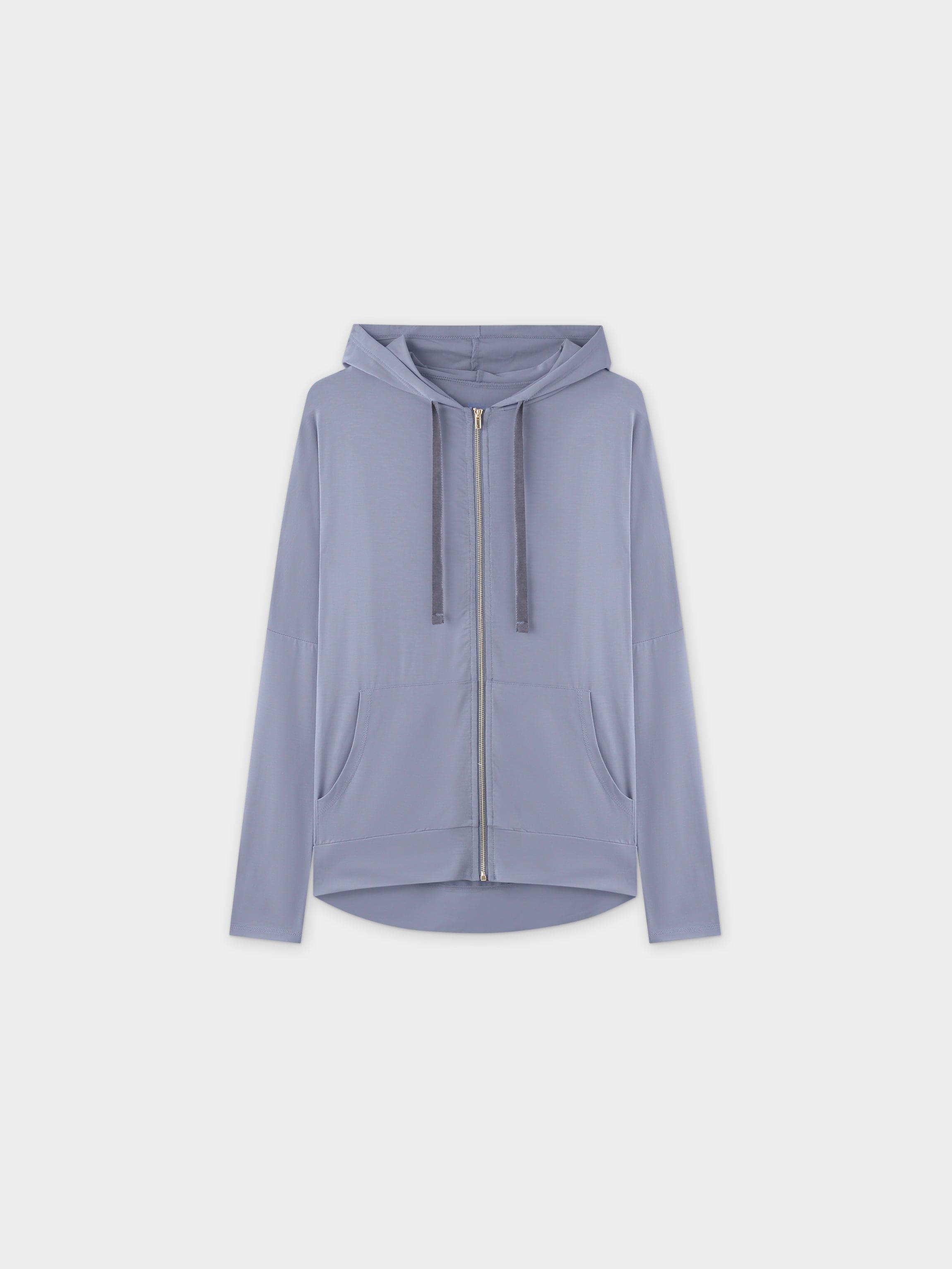 ZIP UP HOODIE-SLATE BLUE