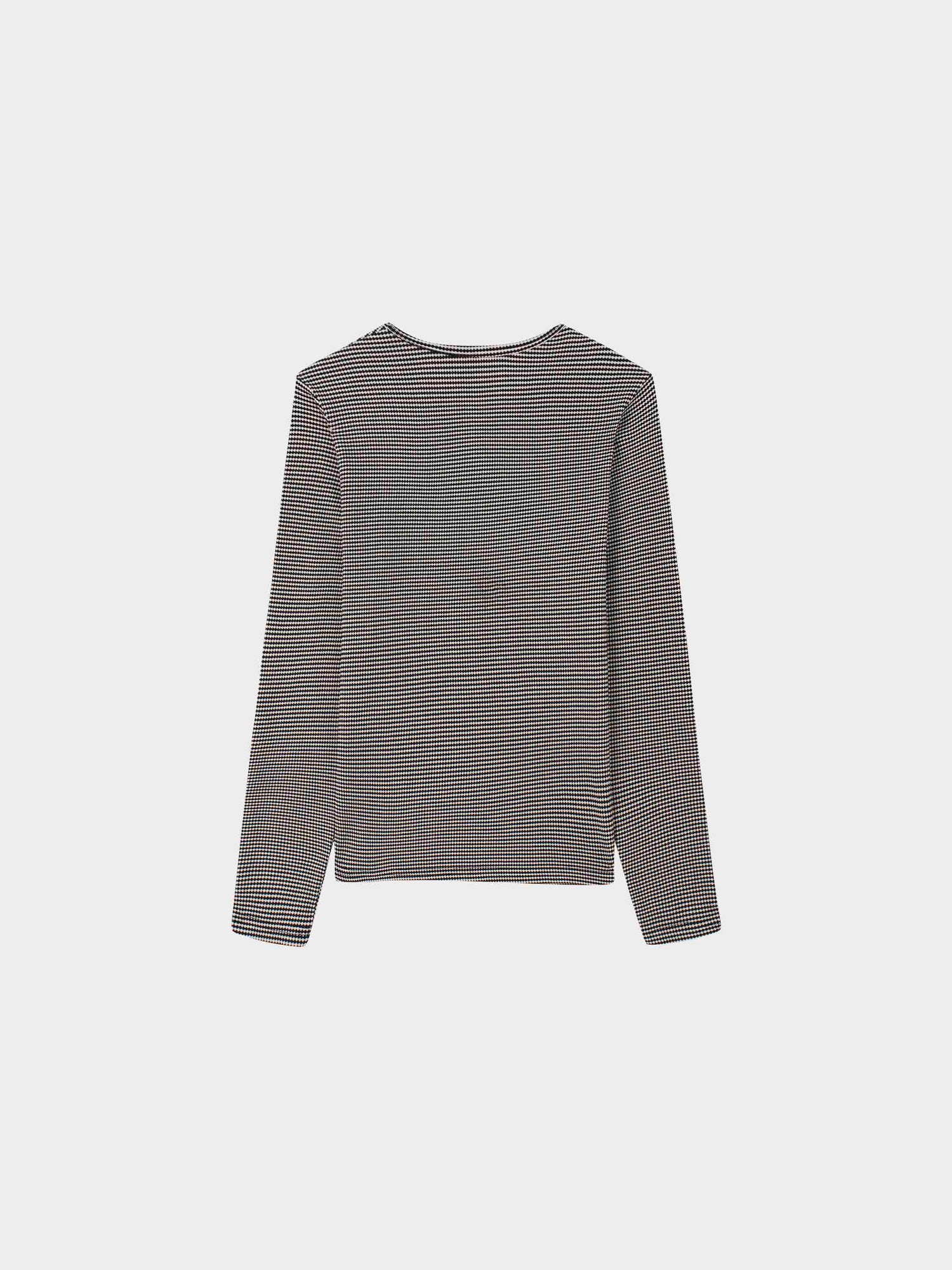 Waffle Striped Crew Tee-Black/White