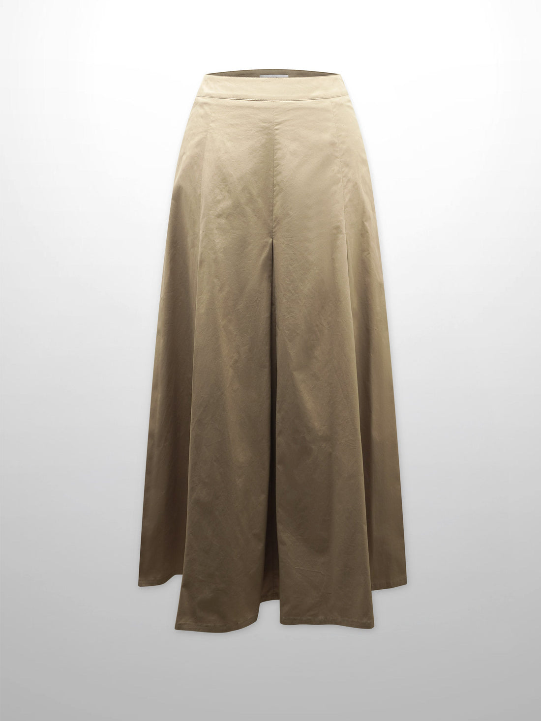 Stitch Down Cotton Pleated Skirt-Sand