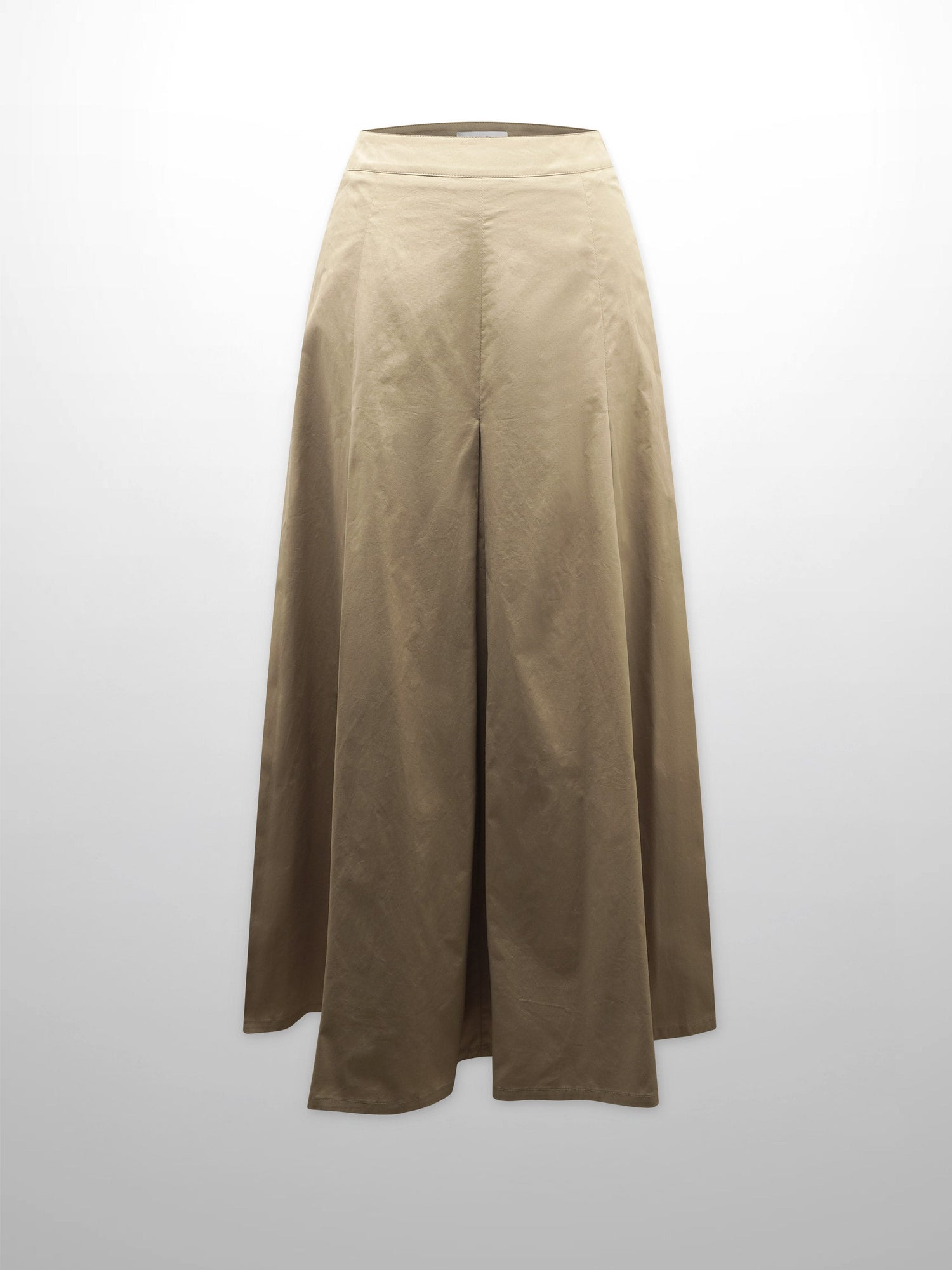 Stitch Down Cotton Pleated Skirt-Sand