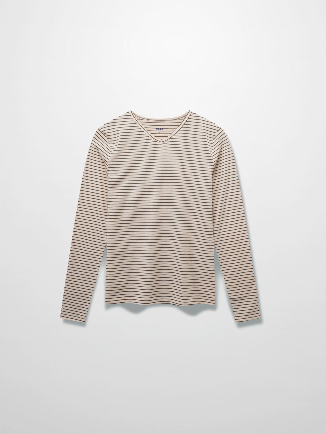 Flat Striped High V Long Sleeve-Pink/Green