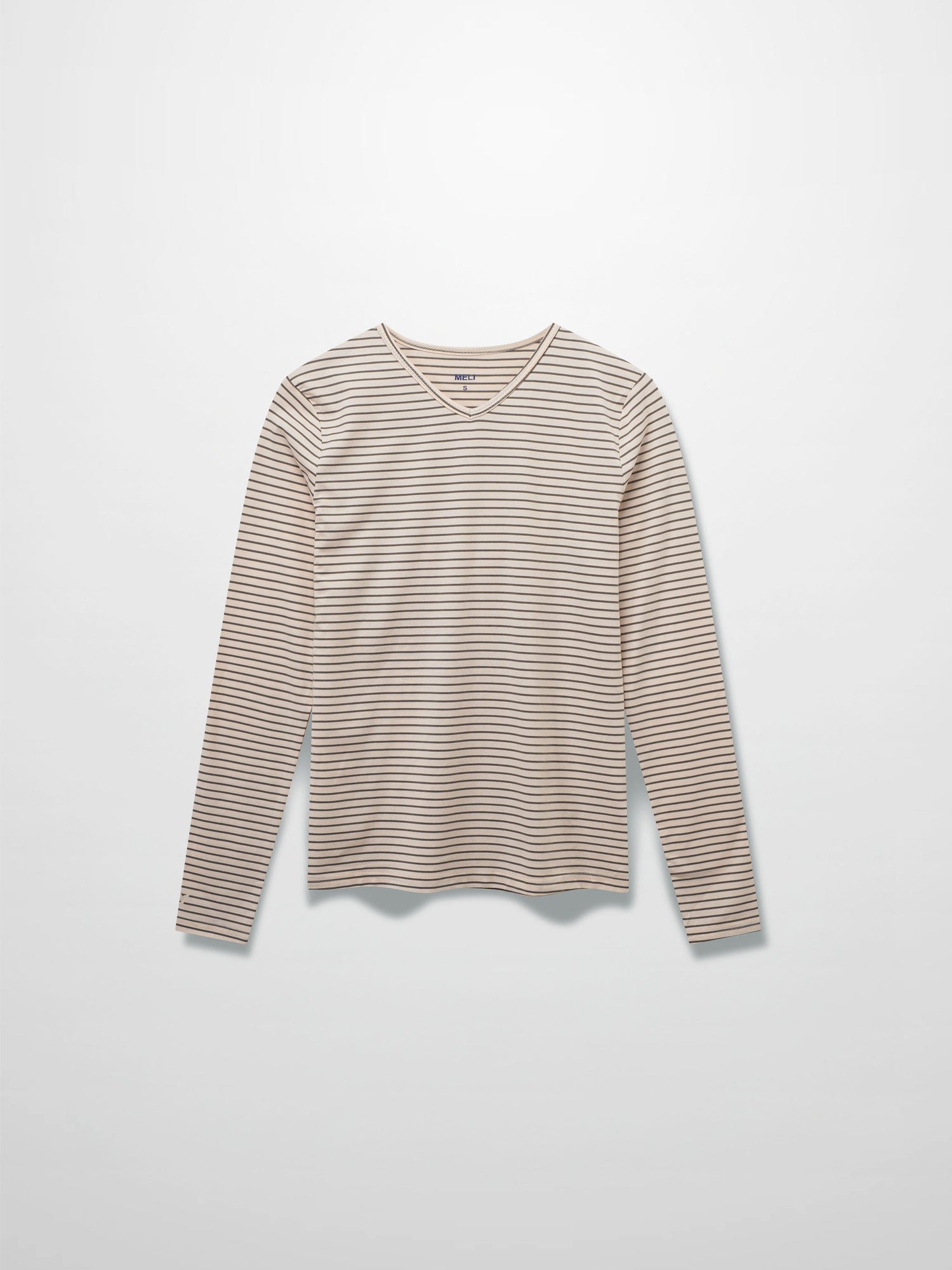 Flat Striped High V Long Sleeve-Pink/Green