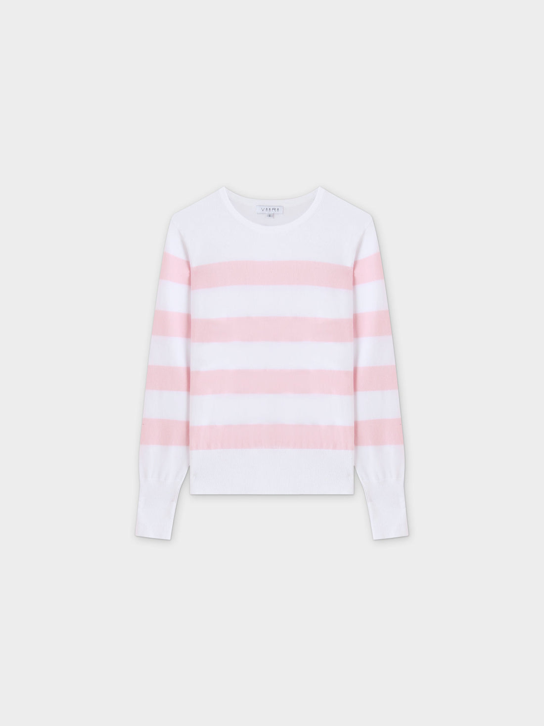 Striped Cotton Sweater-Light Pink