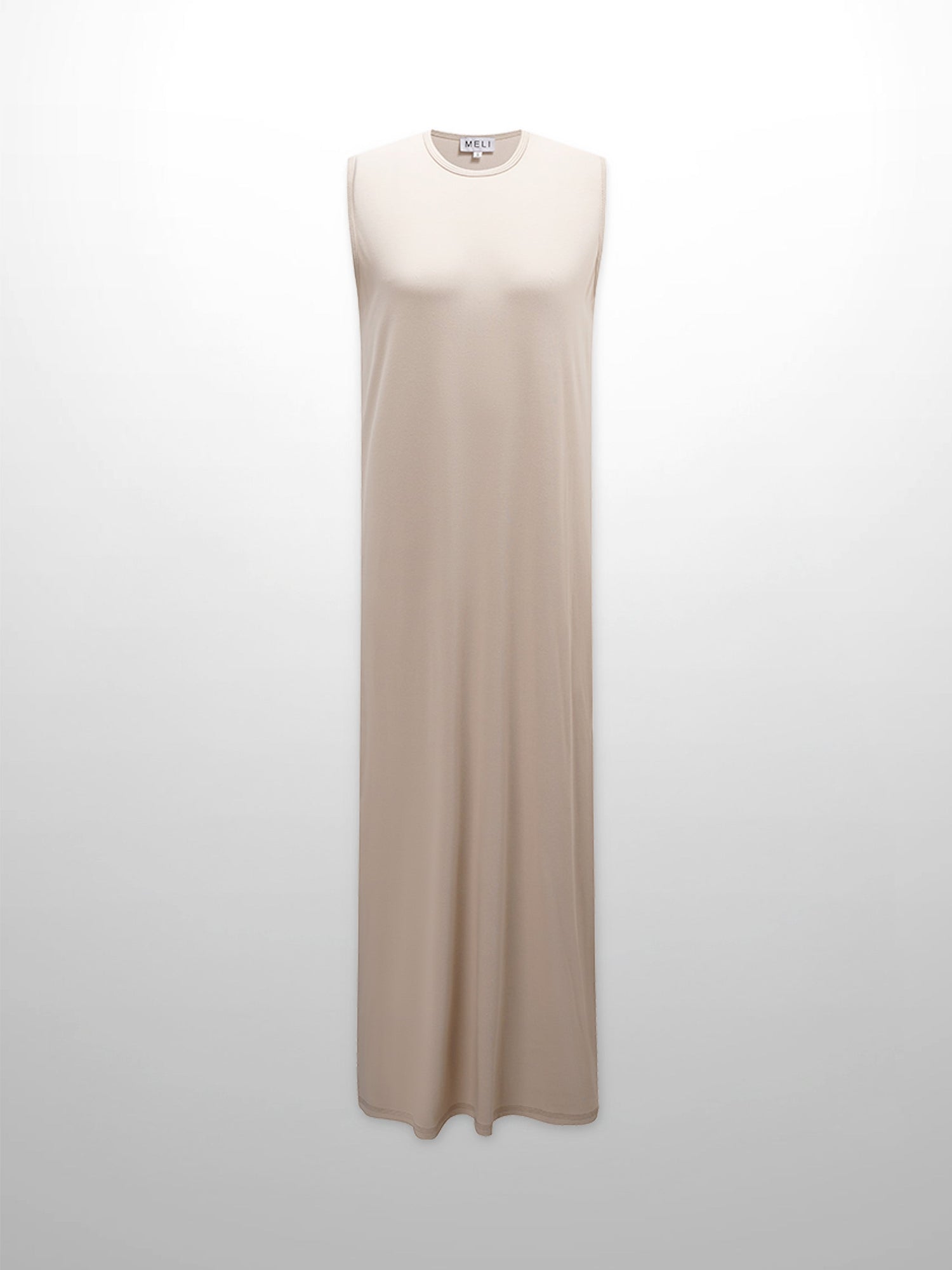 Basic T-Shirt Slip Dress-Tan