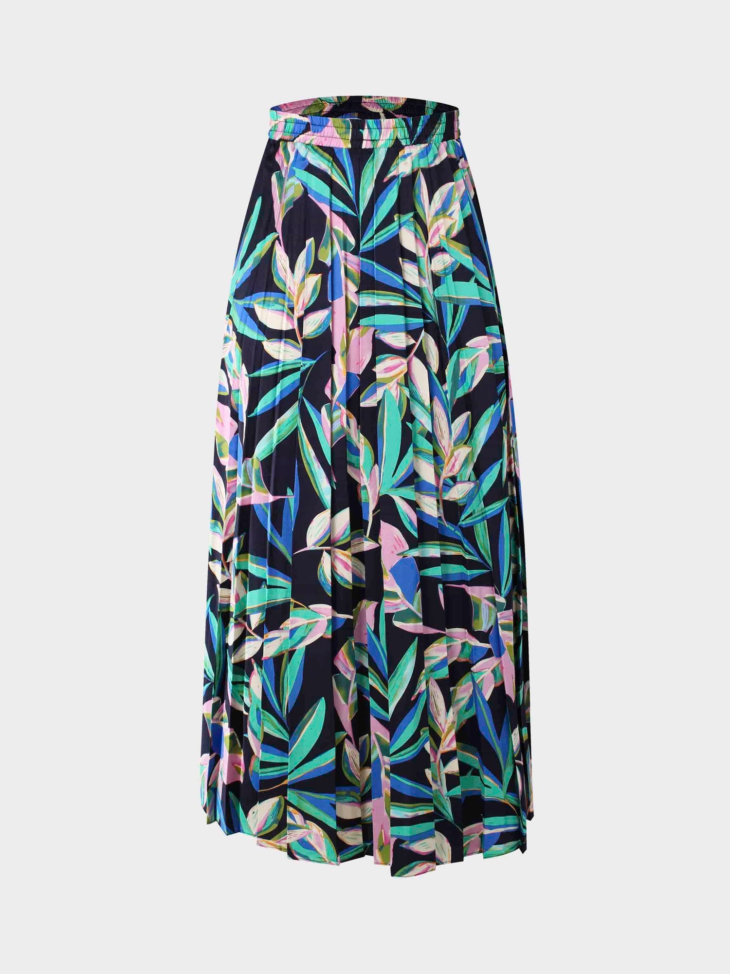 Covered Band Pleated Skirt 37"-Colored Tropic