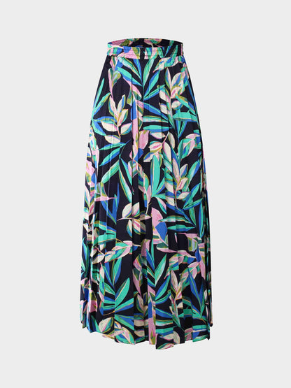 Covered Band Pleated Skirt 37"-Colored Tropic
