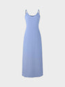 Textured Slip Dress-Denim Blue