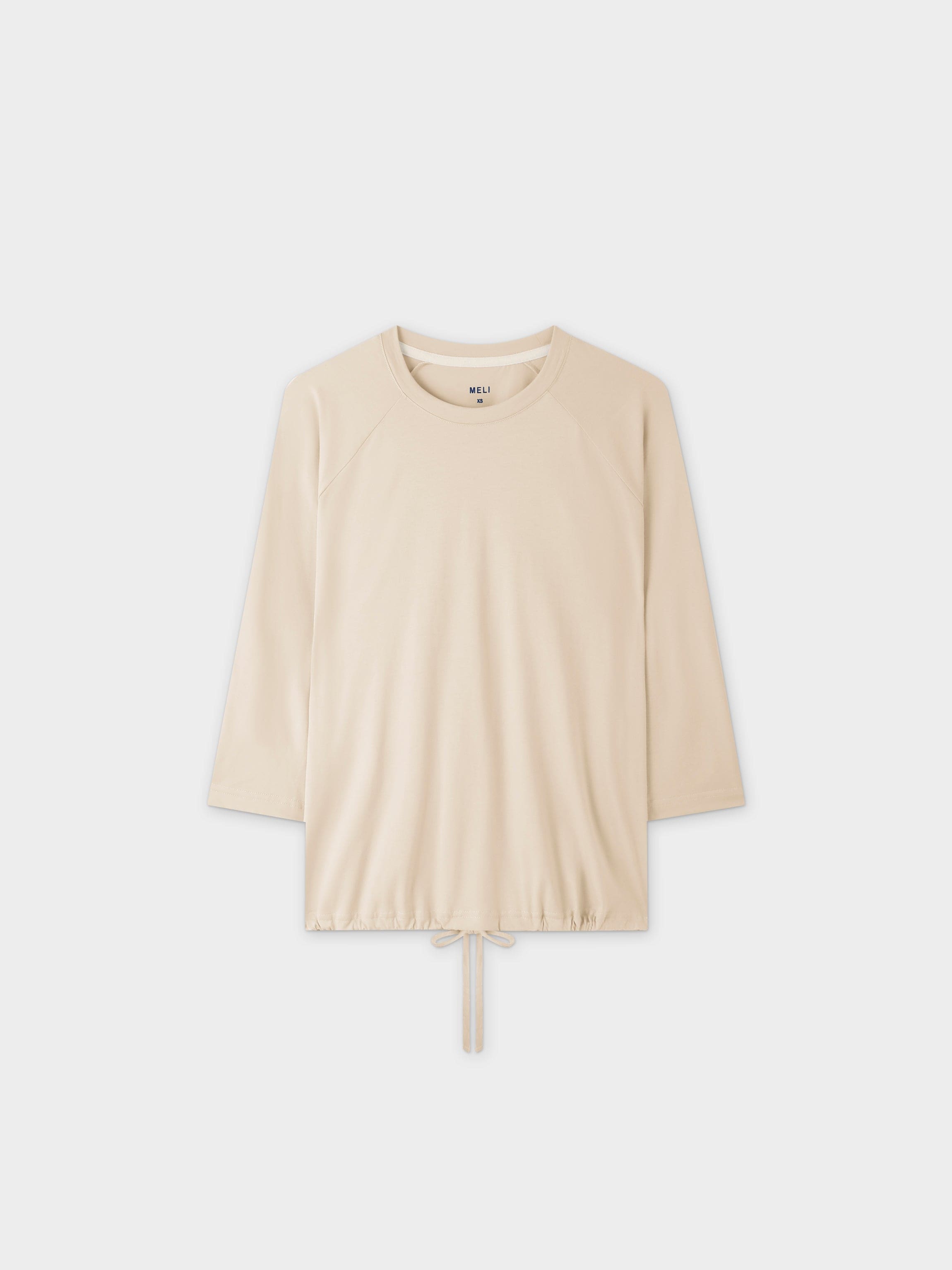 DRAWSTRING TEE-TAN