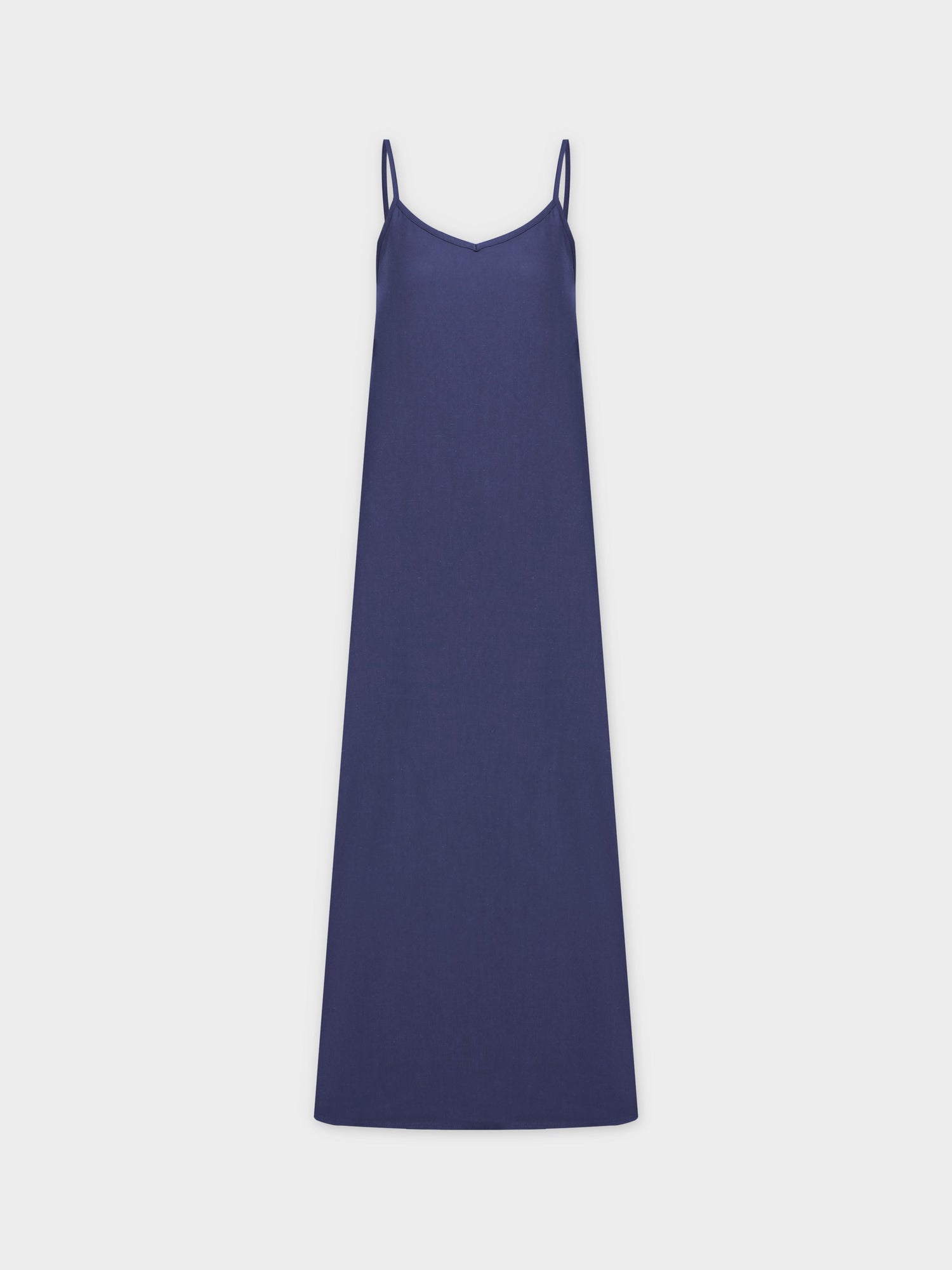 Linen Slip Dress-Navy